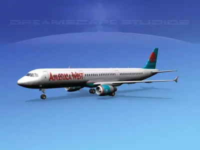 Airbus A321 America West  3D model