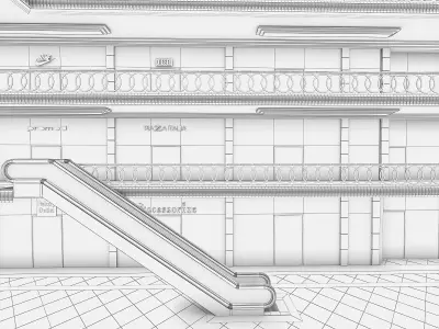 Shopping Mall interior 3D model