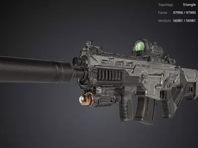 Futuristic Rifle 3D model buy
