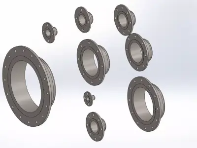 ANSI B16 5 Weld Neck Flange Class 150 05 to 24 NPS 3D model