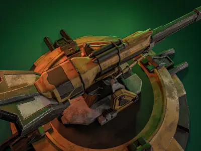 lost gun real time game asset PBR Low-poly 3D model