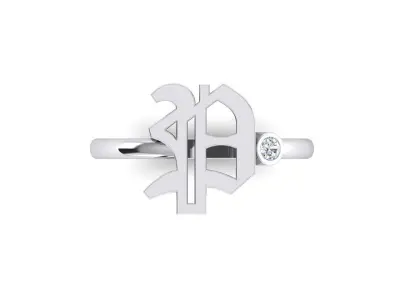 - Old English font ring P 3D print model