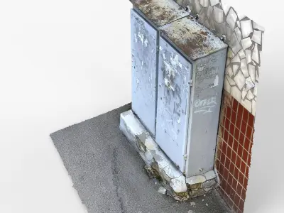 Photorealistic 3D scan of Electrical Box Electrical cabinet  Low-poly 3D model
