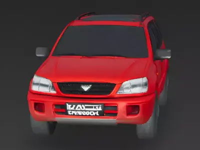 Red Family SUV 3D Model 3d model Low-poly 3D model