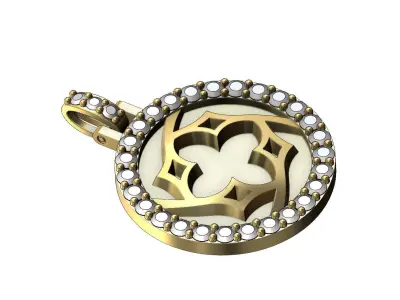 Gothic ornament diamond pendant with bail 3D print model