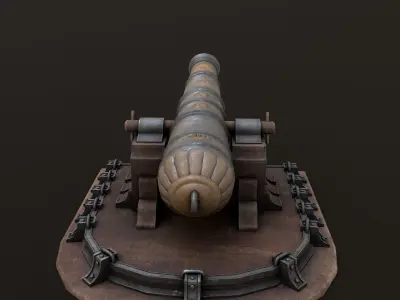 Old Cannon  Low-poly 3D model