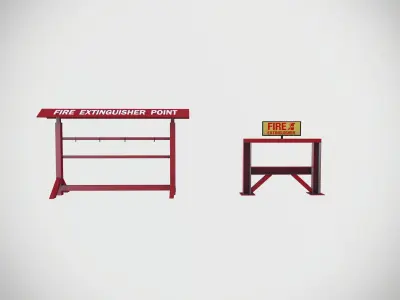 Fire extinguisher point Low-poly 3D model