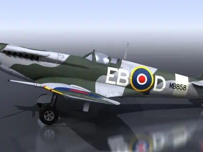 SPITFIRE MK XII 41st Squadron Low-poly 3D model