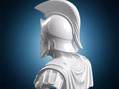 Spartan Warrior Bust Character 3D Print Model 3D print model