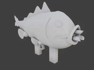 Fish Rocket Launcher Free 3D model