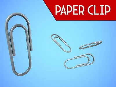 PAPER CLIP CARTOON STYLIZED Low-poly 3D model