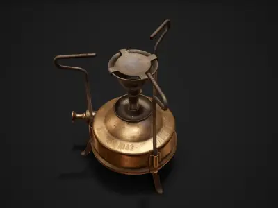 Vintage kerosene stove Low-poly 3D model