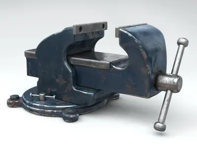 VISE BLUE ANIMATED Low-poly 3D model