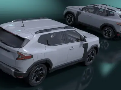 Dacia Duster 2024 Crossover Simplified White 3D model