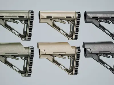 AR15 M4 M16 Stock Magpul TMC Low-poly 3D model