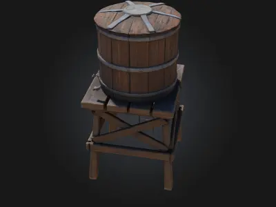 Water Tower Structure  Industrial Simplicity for Urban  3D model