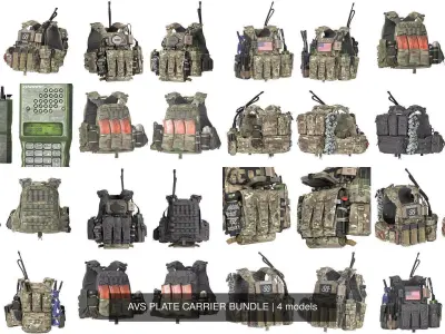 AVS PLATE CARRIER BUNDLE 3D Model Pack