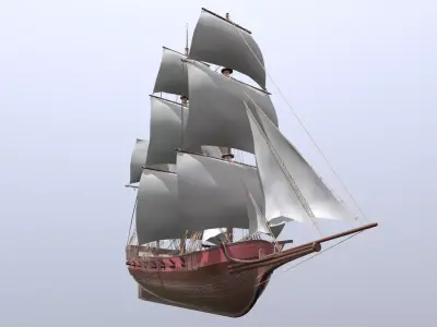Frigate Low-poly 3D model purchase