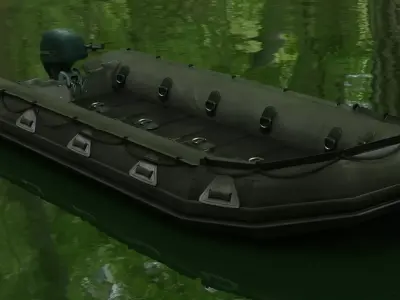 Boat for game 3D model