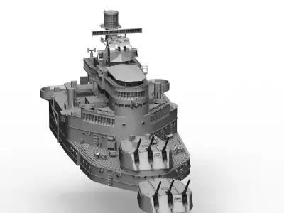 HMS Belfast upgrade set for Trumpeter kit  3D print model