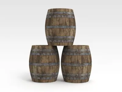 Barrels Low-poly 3D model purchase
