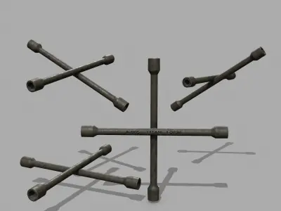  Lug Wrench Low-poly 3D model