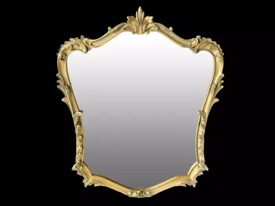 19th Century French Rococo Louis XV Style Giltwood Mirror 3D model