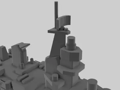 USS Missouri - Model for small scale printing Free 3D print model