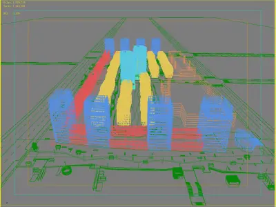 Architecture city near water 3D model purchase