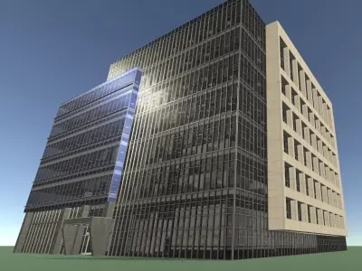 Modular Office Building 2 Low-poly 3D model