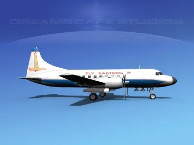Convair CV-340 Eastern Airlines 2 3D model