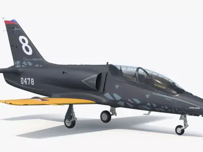 Czech Aero L-39 Skyfox Trainer Jet Rigged for Maya 3D model