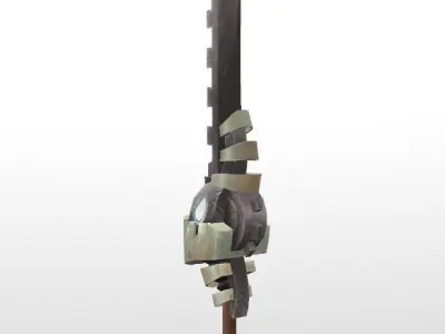Edgetron - 3D low poly fantasy hand painted sword Low-poly 3D model