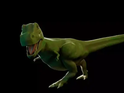 T Rex Character Fully Rigged for Maya ready for animation 3D model