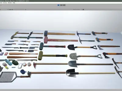 Survival Items Package v1 - 40 Assets Low-poly 3D model