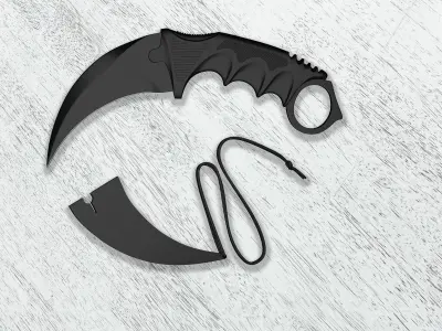 Karambit Knife Low-poly 3D model 7