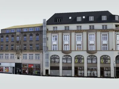 Classical European Buildings Low-poly 3D model