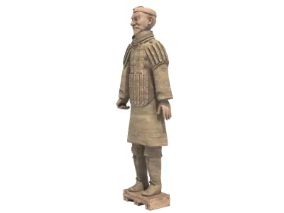 Terracotta Warriors statue 2 Low-poly 3D model