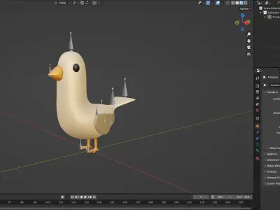 Low Poly - Cartoon Bird Rigged  Low-poly 3D model