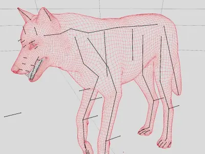WOLF rigged character 3D mode 3D model