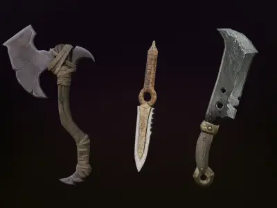 melee colection Free Model Free low-poly 3D model