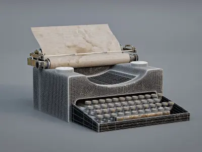 Old fashioned typewriter Free 3D model