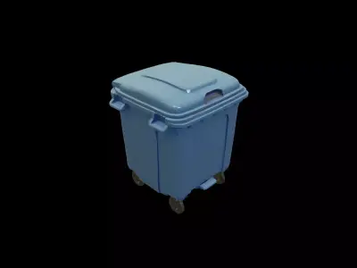 Low Poly Stylized Industrial Waste Bin Low-poly 3D model