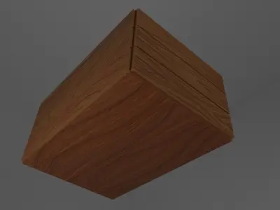 Wooden crate Free low-poly 3D model 9