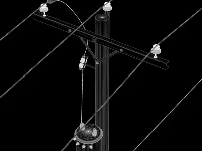 Accurate Utility Pole with Transformer 3D model