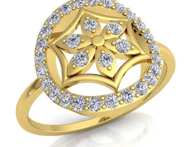 Fancy Woman Diamond Ring 21 3D print model