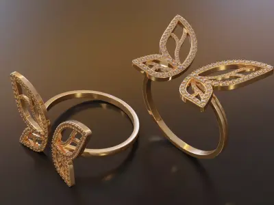 Butterfly Ring 3D print model