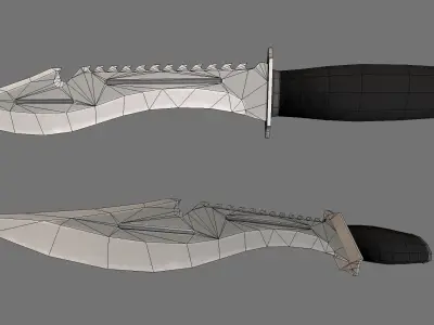 Combat Knife Low-poly 3D model shop