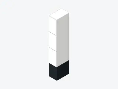 Locker - Laminate - High Base - Tall - 3 Door Low-poly 3D model