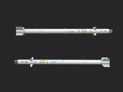 TY90 TY-90 AKK-90 AKK90 air-to-air missile Low-poly 3D model